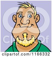 Cartoon Of A Blond Man Avatar On Purple Royalty Free Vector Clipart