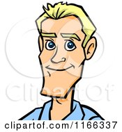 Cartoon Of A Blond Man Avatar Royalty Free Vector Clipart
