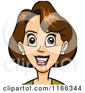 Cartoon Of A Brunette Woman Avatar Royalty Free Vector Clipart