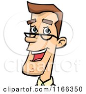 Cartoon Of A Bespectacled Business Man Avatar Royalty Free Vector Clipart