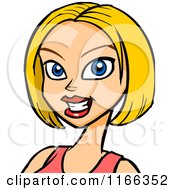 Cartoon Of A Blond Woman Avatar Royalty Free Vector Clipart