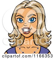 Cartoon Of A Blond Woman Avatar 2 Royalty Free Vector Clipart