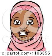 Cartoon Of A Muslim Woman Avatar Royalty Free Vector Clipart