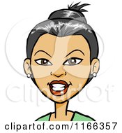 Cartoon Of An Asian Woman Avatar 4 Royalty Free Vector Clipart