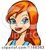 Cartoon Of A Red Haired Woman Avatar Royalty Free Vector Clipart