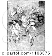 Retro Vintage Black And White Land Of Oz Characters Walking