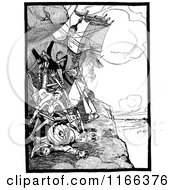 Poster, Art Print Of Retro Vintage Black And White Land Of Oz Characters Falling
