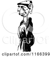 Clipart Of A Retro Vintage Black And White Monk 2 Royalty Free Vector Illustration