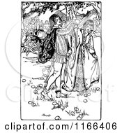 Poster, Art Print Of Retro Vintage Black And White Medieval Couple