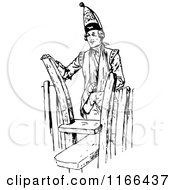 Clipart Of A Retro Vintage Black And White Injured Soldier Royalty Free Vector Illustration