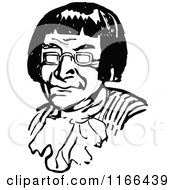 Clipart Of A Retro Vintage Black And White Man With Glasses Royalty Free Vector Illustration