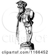 Clipart Of A Retro Vintage Black And White Man Pouring Out A Drink Royalty Free Vector Illustration