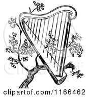 Poster, Art Print Of Retro Vintage Black And White Harp In A Tree