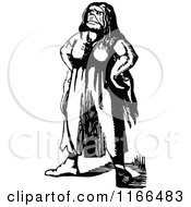 Clipart Of A Retro Vintage Black And White Angry Woman Royalty Free Vector Illustration