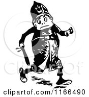 Clipart Of A Retro Vintage Black And White Police Man Royalty Free Vector Illustration