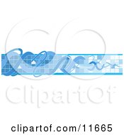 Poster, Art Print Of Internet Web Banner With Blue Squiggles And Tiles