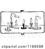 Poster, Art Print Of Retro Vintage Black And White Candles On A Table