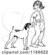 Poster, Art Print Of Retro Vintage Black And White Dog And Child