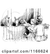 Poster, Art Print Of Retro Vintage Black And White Children And Ponies