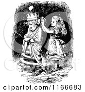 Poster, Art Print Of Retro Vintage Black And White Alice And Queen