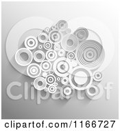 Clipart Of A Creative Background Of 3d Circles And Shadows Royalty Free Vector Illustration