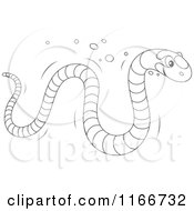 Cartoon Of An Outlined Banded Sea Kraits Snake Royalty Free Vector Clipart by Alex Bannykh