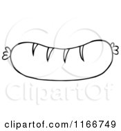 Cartoon Of An Outlined Grilled Sausage Royalty Free Vector Clipart
