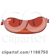 Cartoon Of A Grilled Sausage Royalty Free Vector Clipart