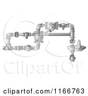 Cartoon Of A Vertical Industrial Gas Rotary Set Royalty Free Clipart