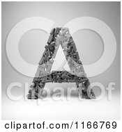 3d Capital Letter A Composed Of Scrambled Letters Over Gray