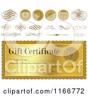 Poster, Art Print Of Golden Gift Certificate Design Elements