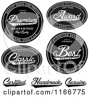 Clipart Of Black And White Quality And Handmade Labels Royalty Free Vector Illustration