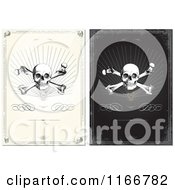 Clipart Of Grungy Skull And Crossbone Designs Royalty Free Vector Illustration