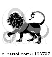 Poster, Art Print Of Black And White Leo Lion Star Sign And Symbol