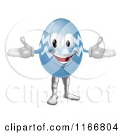 Poster, Art Print Of Blue Easter Egg Mascot