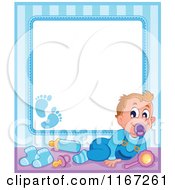 Poster, Art Print Of Baby Boy Border With Copyspace