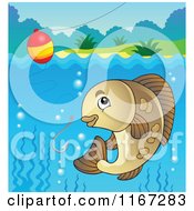 Poster, Art Print Of River Fish And Fishing Hook And Bobber