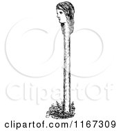 Clipart Of Retro Vintage Black And White Alice With A Long Neck Royalty Free Vector Illustration