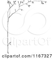 Clipart Of A Retro Vintage Black And White Thin Tree Border Royalty Free Vector Illustration