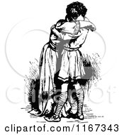 Poster, Art Print Of Retro Vintage Black And White Young Couple Hugging