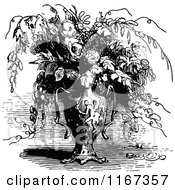 Poster, Art Print Of Retro Vintage Black And White Vase Of Flowers