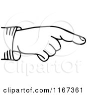 Clipart Of A Black And White Pointing Hand Royalty Free Vector Illustration by Prawny Vintage
