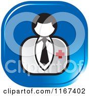Clipart Of A Blue Medical Doctor Icon Royalty Free Vector Illustration