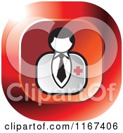 Clipart Of A Red Medical Doctor Icon Royalty Free Vector Illustration