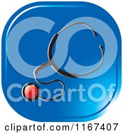 Clipart Of A Blue Medical Stethoscope Icon Royalty Free Vector Illustration