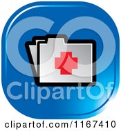 Clipart Of A Blue Medical First Aid Folder Icon Royalty Free Vector Illustration by Lal Perera