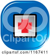 Clipart Of A Blue Medical First Aid Icon Royalty Free Vector Illustration