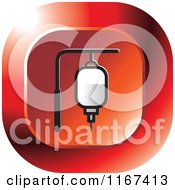 Clipart Of A Red Medical Iv Icon Royalty Free Vector Illustration