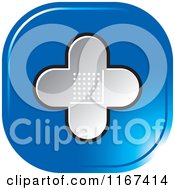 Clipart Of A Blue Medical Bandage Cross Icon Royalty Free Vector Illustration
