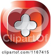 Clipart Of A Red Medical Bandage Cross Icon Royalty Free Vector Illustration